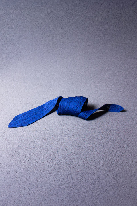 Eco-Tessellation Metal Gate Pattern Knitted Lace Tie