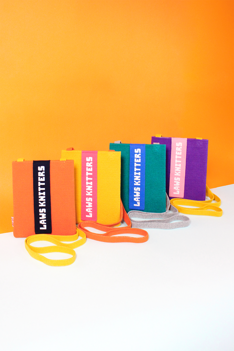 Colourful Knitters Vertical Crossbody Tape Bag