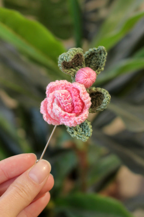 Rose Brooch Hand Crochet Workshop