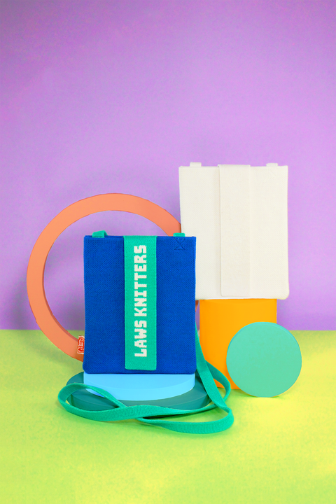 Word & Colour Tape Vertical Crossbody Tape Bag