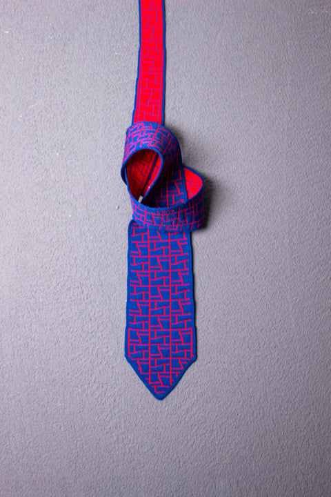 Eco-Tessellation Tile Pattern Knitted Tie