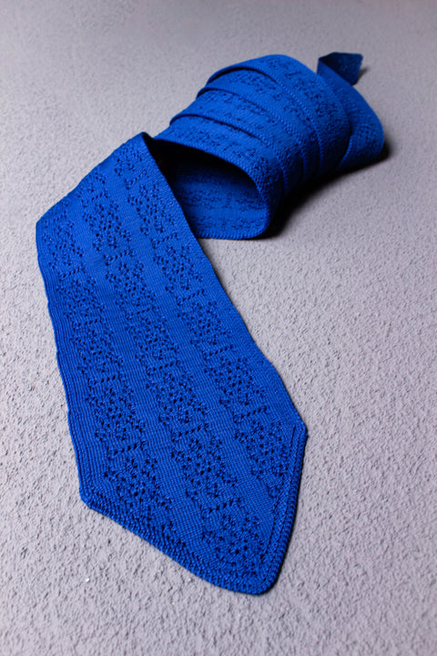 Eco-Tessellation Metal Gate Pattern Knitted Lace Tie