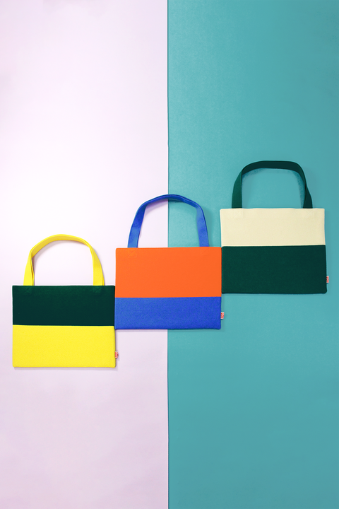 Colour Block Horizontal Tote Bag